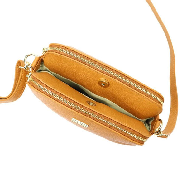 Moteriška odinė crossbody rankinė MiaMore, ruda