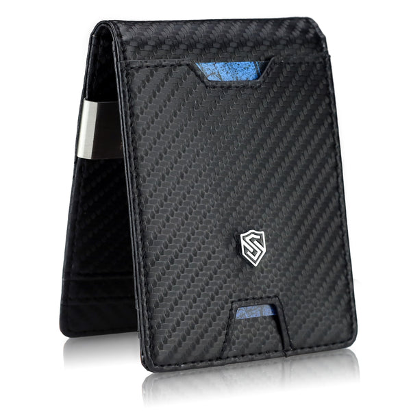 Vyriška plona piniginė, kortelių dėklas su RFID F02 carbon S19
