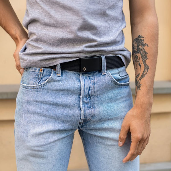 Vyriškų diržų rinkinys Stevens, juoda ir tamsiai mėlyna