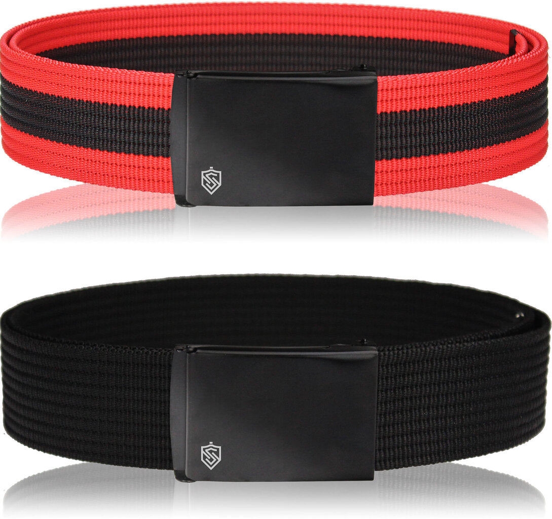 2 diržų komplektas STEVENS juodas + tamsiai raudonas, 135cm XL, universalus D209