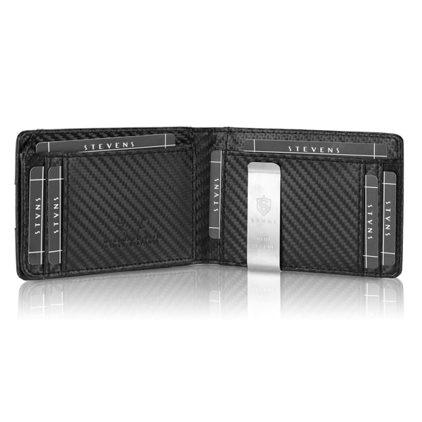 Vyriška plona piniginė, kortelių dėklas su RFID F02 carbon S19