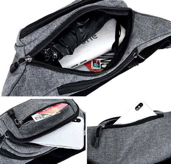 Vyriška juosmens rankinė, krepšys T119, pilka R225
