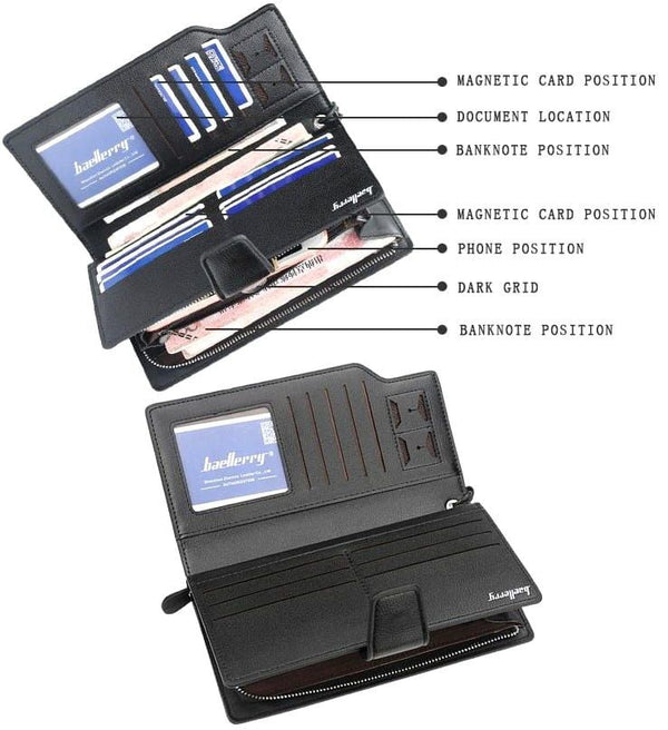 Vyriška didelė piniginė, juoda S516