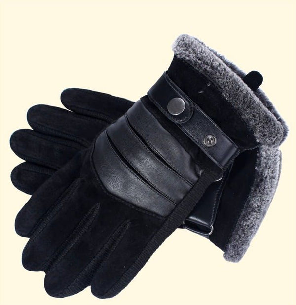 Vyriškos žieminės pirštinės KR74, juodos spalvos