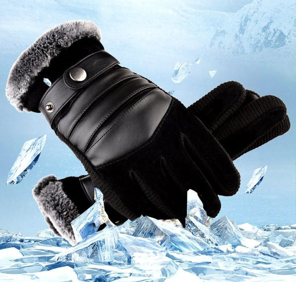 Vyriškos žieminės pirštinės KR74, juodos spalvos