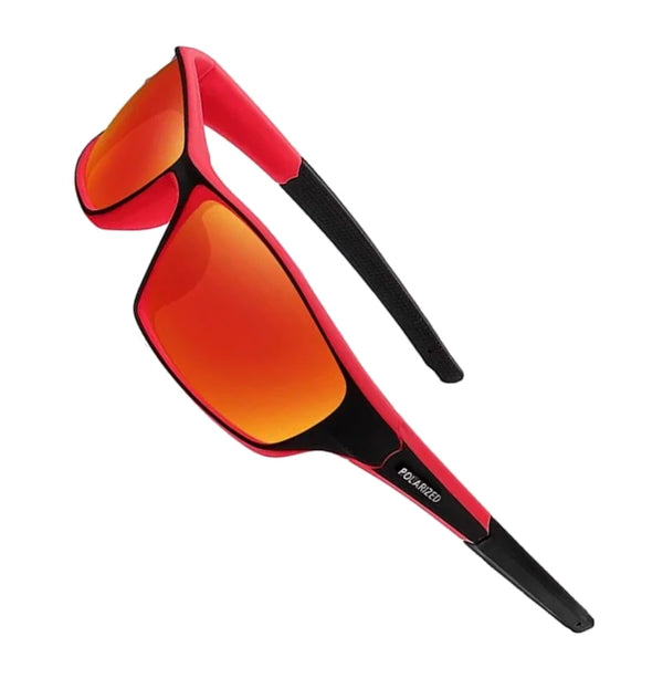 Poliarizuoti sportiniai akiniai nuo saulės vyrams H25 raudoni