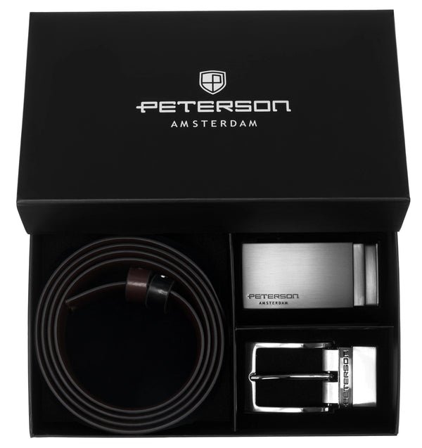 Dvipusis vyriškas odinis diržas Peterson, 2 sagtys M609