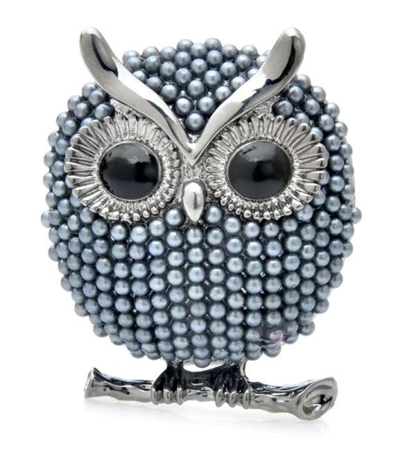 Elegantiška Perlinė Sagė „Pelėda“ – Išminties ir Stiliaus Simbolis