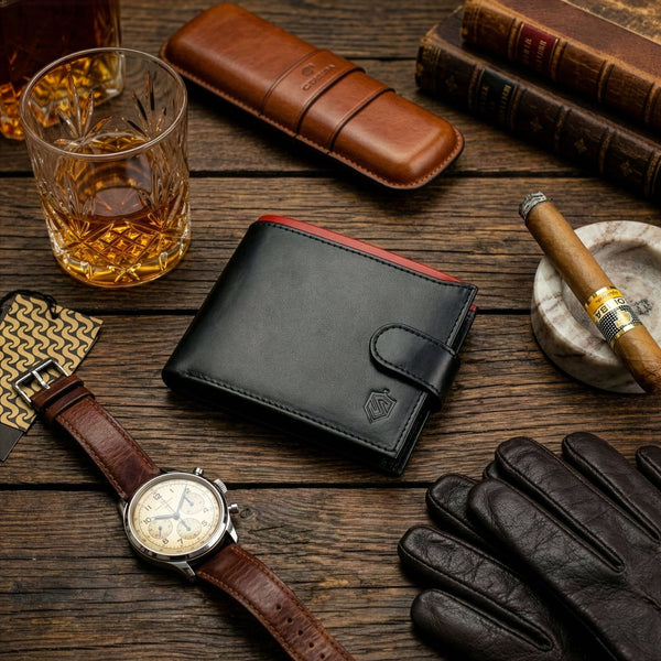 Vyriška natūralios odos piniginė Stevens Z06-325A, juoda