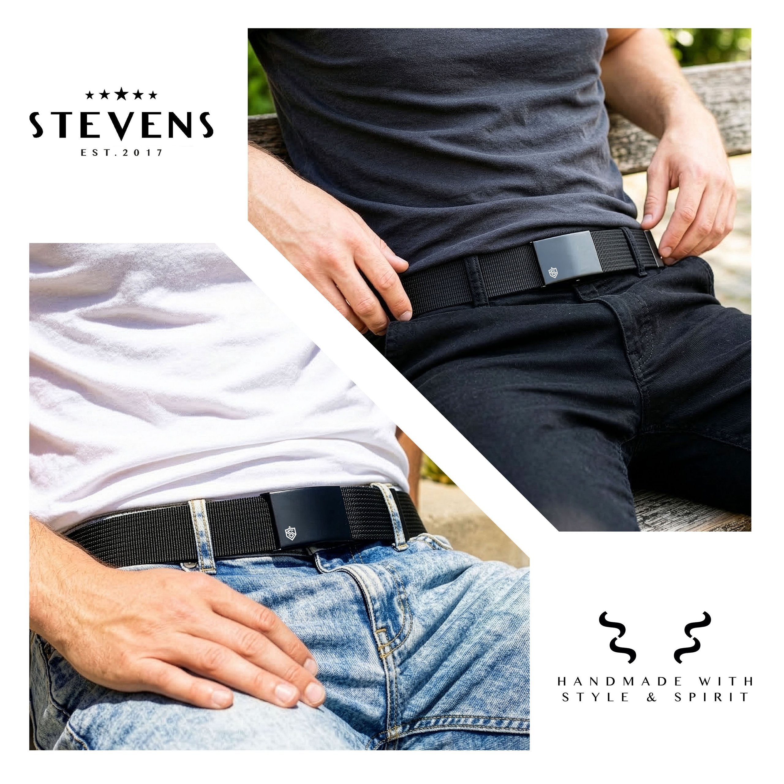 2 diržų komplektas STEVENS juodos spalvos, 135cm XL, universalus D207