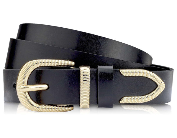 Odinis diržas moterims Stevens Retro Vintage, juodas