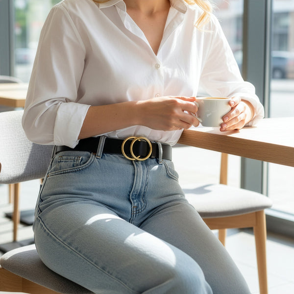 Odinis diržas moterims Stevens, juodas