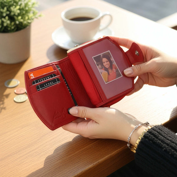 Piniginė moterims Stevens, raudona, su RFID apsauga