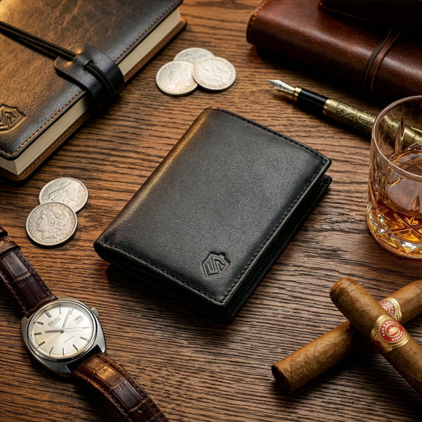 Vyriška piniginė STEVENS juodos klasikinės odos S88