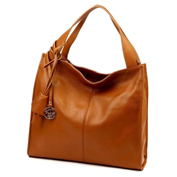 Moteriška odinė shopper tipo rankinė Gregorio 1725, ruda, talpina A4