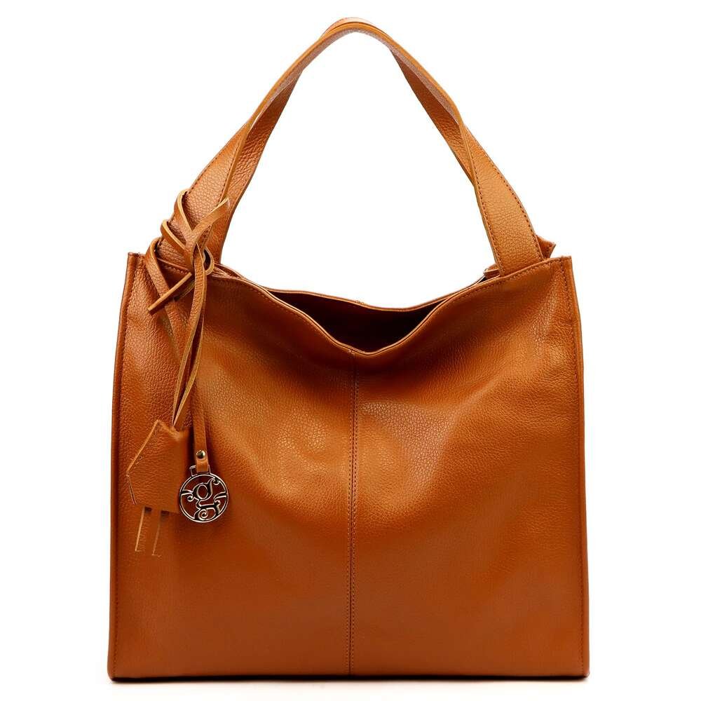 Moteriška odinė shopper tipo rankinė Gregorio 1725, ruda, talpina A4