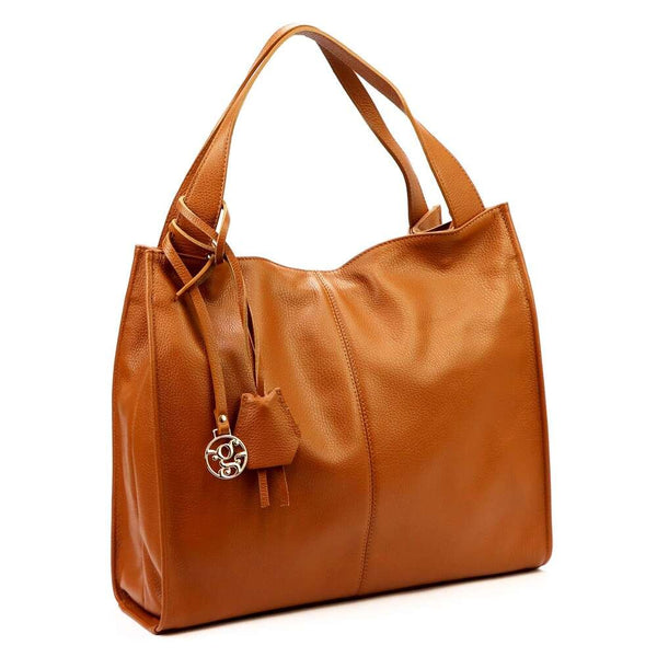 Moteriška odinė shopper tipo rankinė Gregorio 1725, ruda, talpina A4