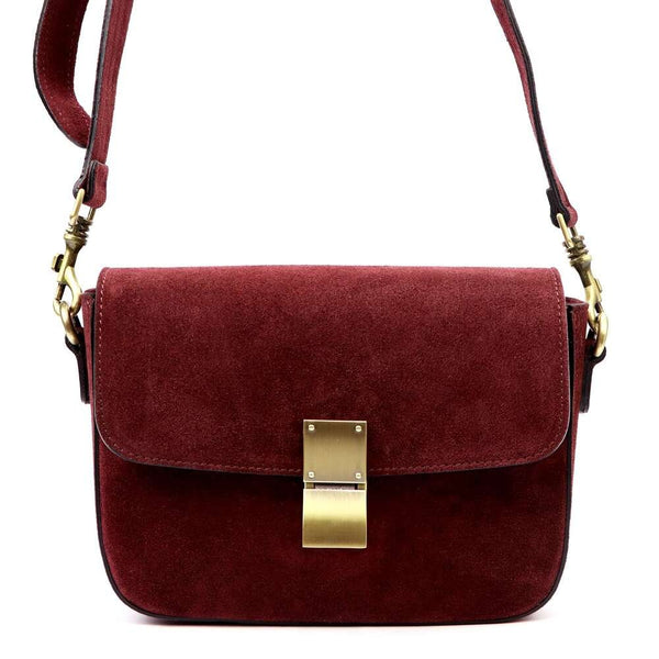 Moteriška odinė rankinė Luka 24-057-2, bordo, maža crossbody
