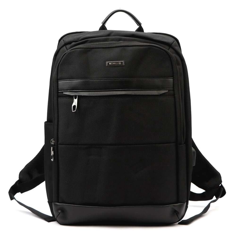Unisex miesto kuprinė B.Cavalli BC1323, juoda, talpi, A4