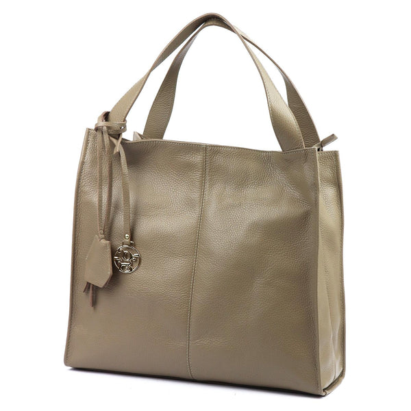 Moteriška didelė odinė shopper tipo rankinė Gregorio 1725, taupe, A4
