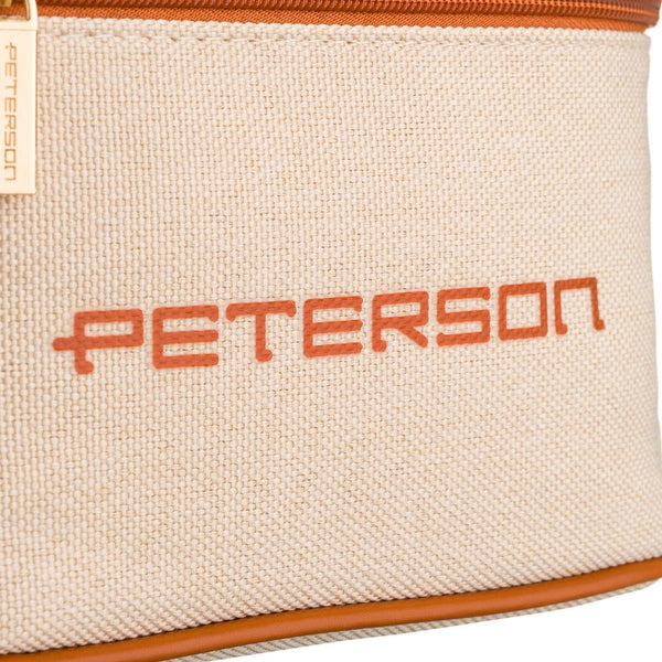 Smėlio ir rudos spalvos kosmetinė iš sintetinio audinio su rankena Peterson RT20