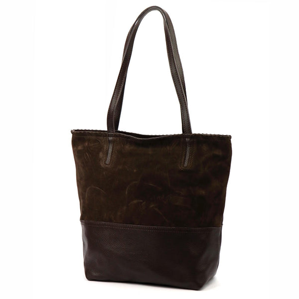 Moteriška didelė odinė shopper tipo rankinė Luka, tamsiai ruda, A4