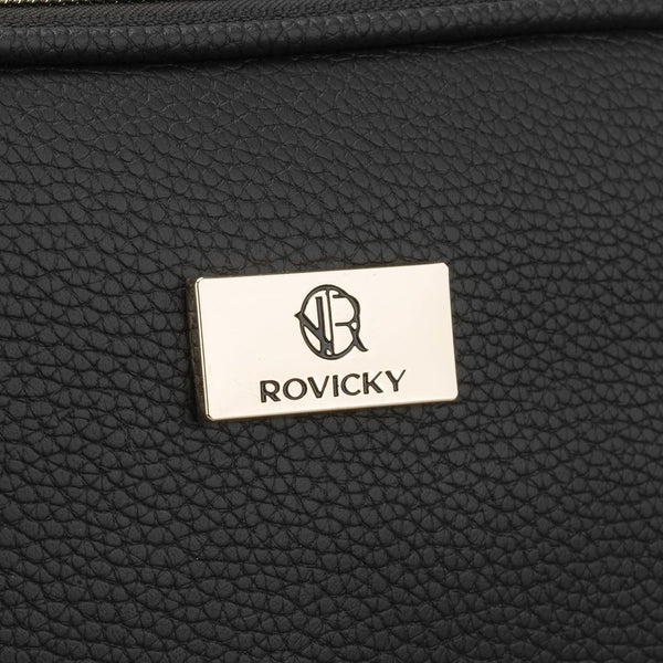 Juoda dirbtinės odos kosmetinė su užtrauktuku Rovicky RT27