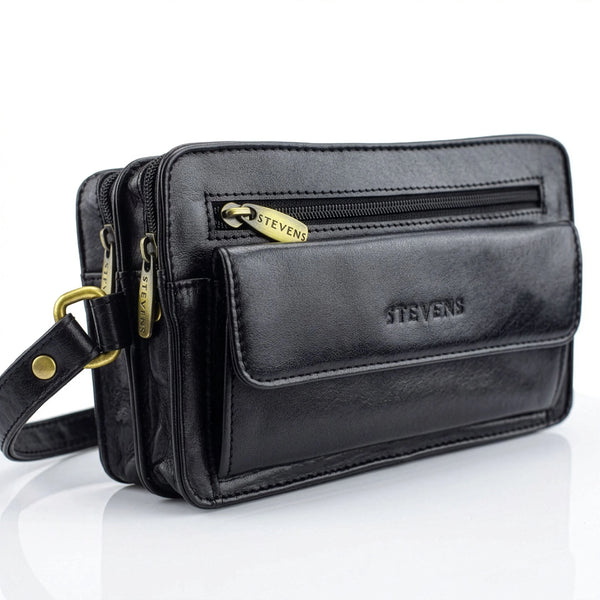 Natūralios odos delninė STEVENS, juoda D39767
