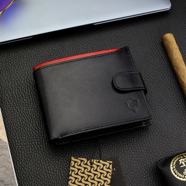 Vyriška natūralios odos piniginė Stevens Z06-325A, juoda