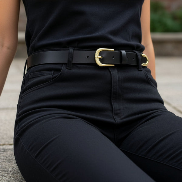 Odinis diržas moterims Stevens Retro Vintage, juodas