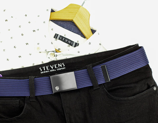 2 diržų komplektas STEVENS juodas + tamsiai mėlynas, 135cm XL, universalus