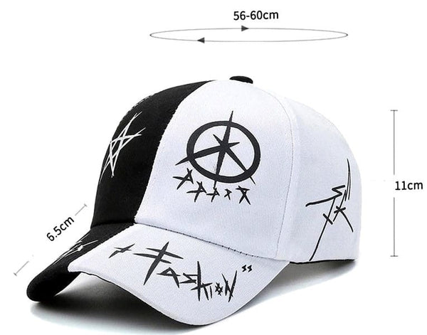 Graffiti stiliaus „unisex“ kepurė su snapeliu