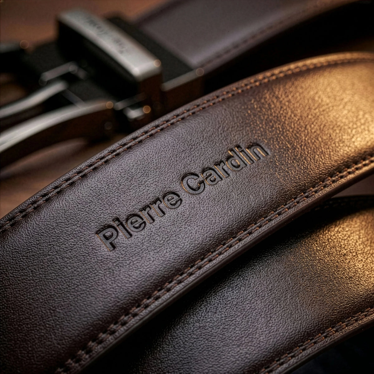 Vyriškas diržas su automatine sagtimi Pierre Cardin, rudas D40023