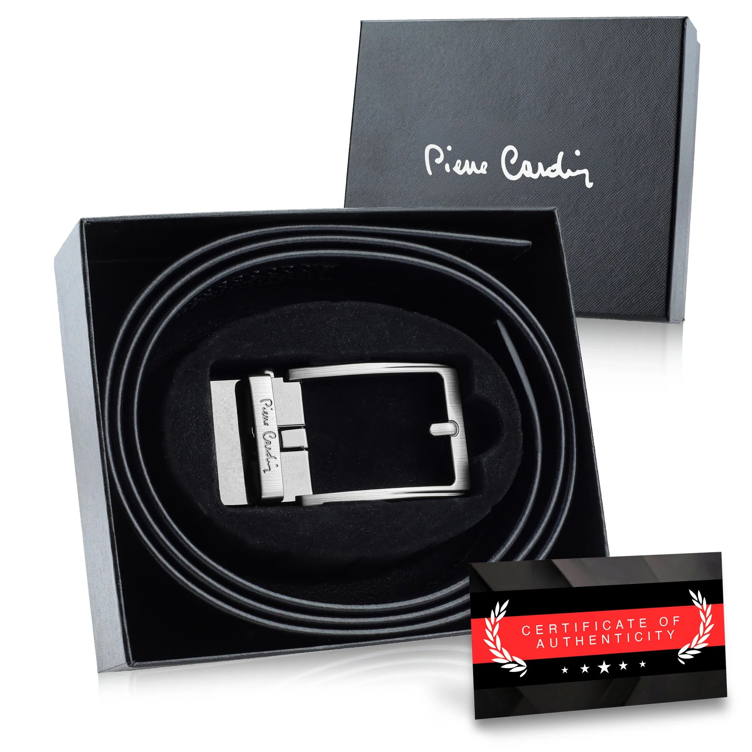 Vyriškas automatinis diržas Pierre Cardin, juodas, dovanų dėžutėje D40027