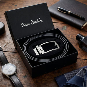 Vyriškas automatinis diržas Pierre Cardin, juodas, dovanų dėžutėje D40027