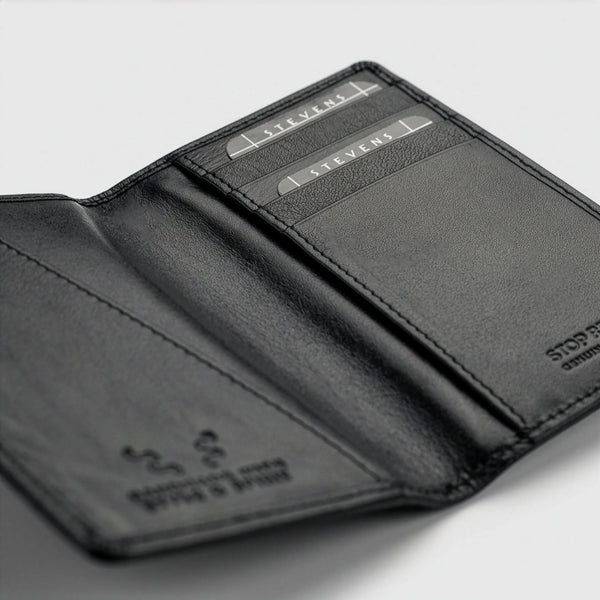 Odinis paso ir dokumentų dėklas su RFID STEVENS, juodas D40041