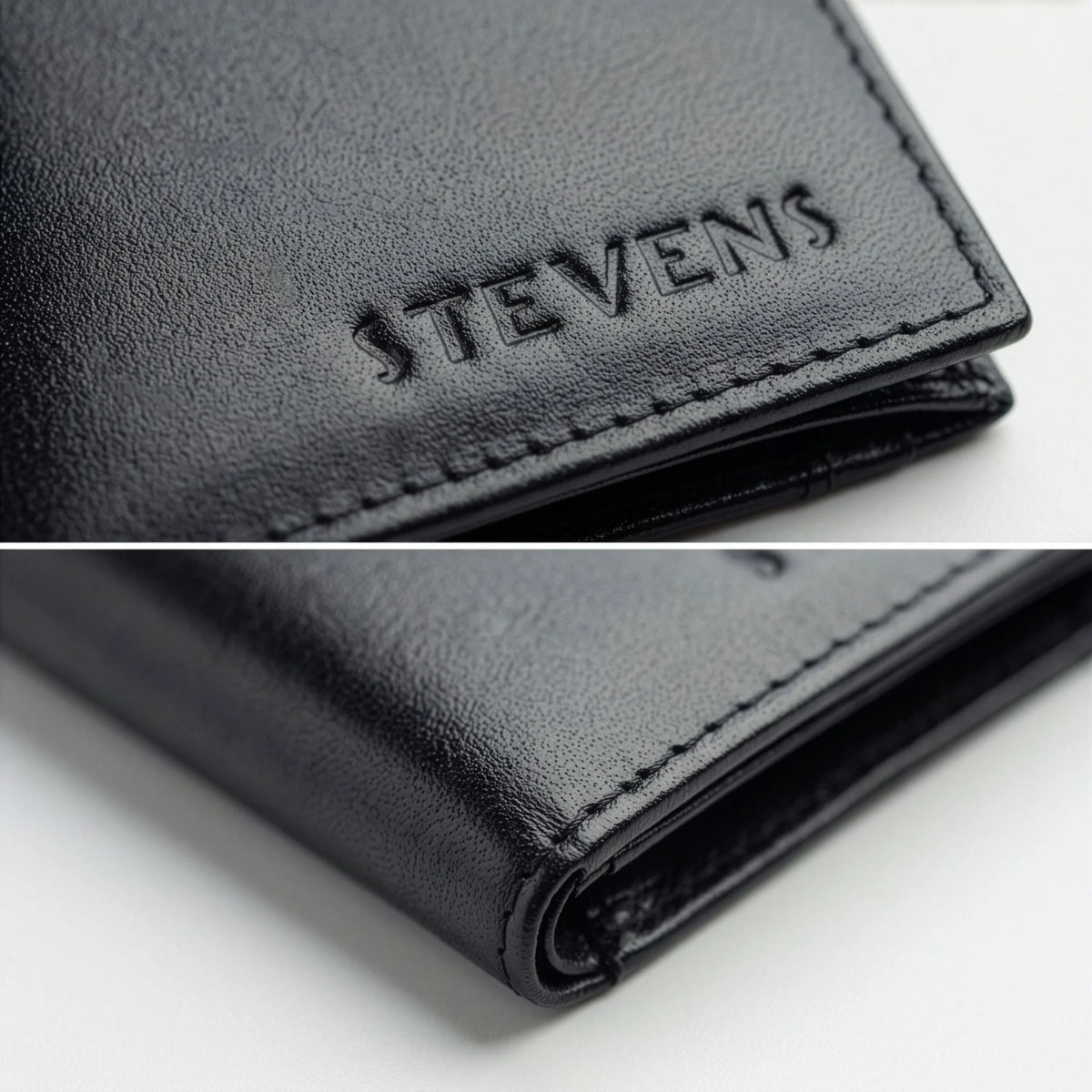 Vyriška plona odinė dokumentų ir kortelių piniginė STEVENS, juoda, RFID D40042