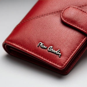 Moteriška odinė piniginė su RFID apsauga Pierre Cardin, raudona D40327