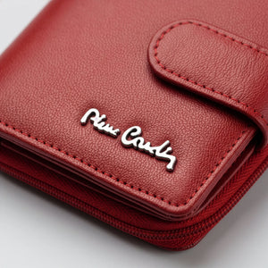 Moteriška odinė piniginė su RFID Pierre Cardin, raudona D40336