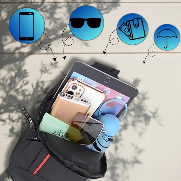 Maža sportinė kuprinė vyrams L132, juoda R279