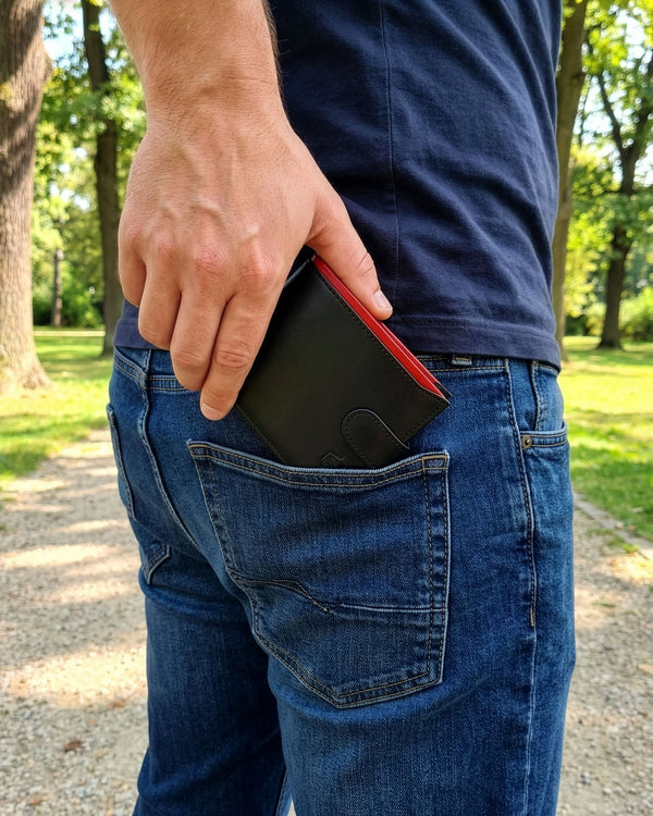 Vyriška natūralios odos piniginė Stevens Z06-325A, juoda