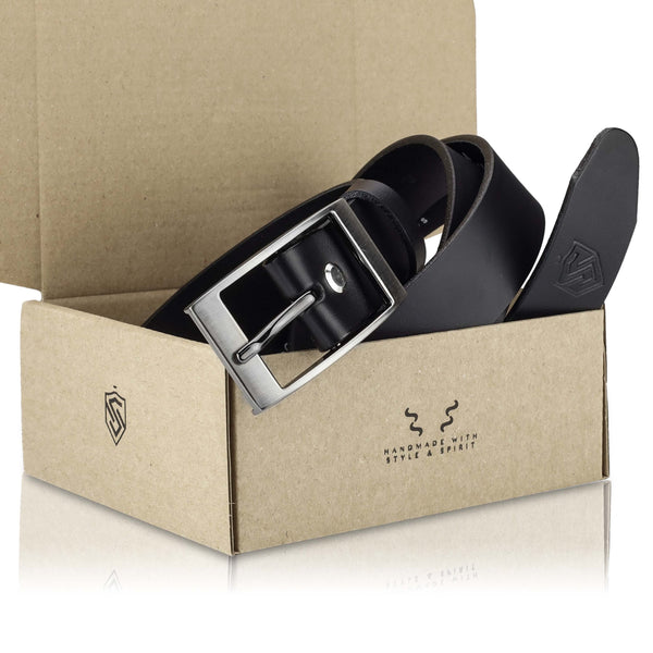 Diržas moterims iš natūralios odos Stevens, juodas