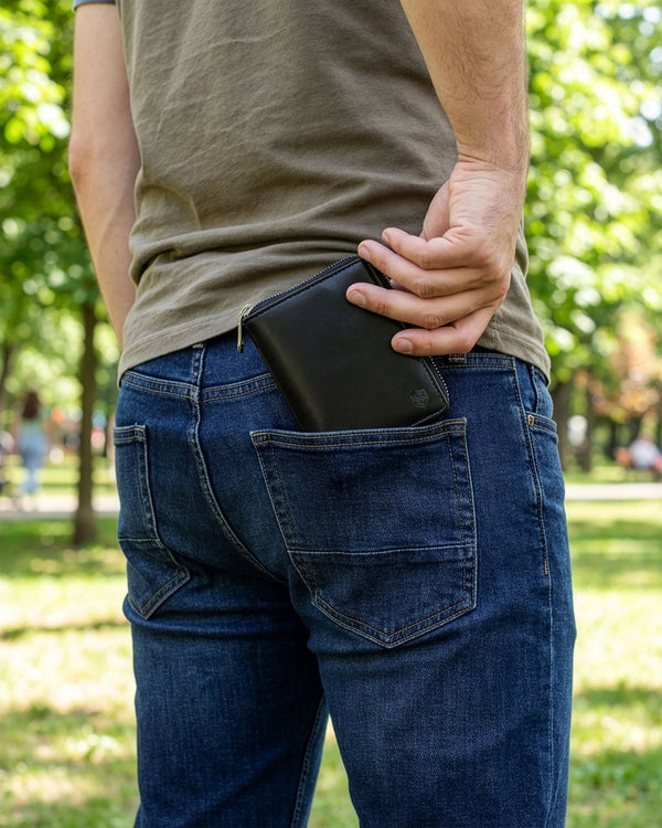 Vyriška vertikali odinė piniginė Stevens S17