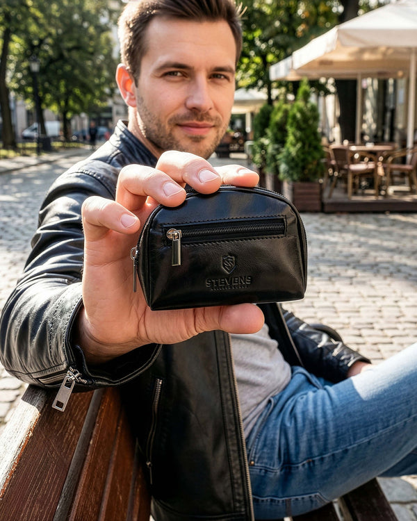 Mažas odinis dėklas raktams, monetoms Stevens P50 S1035