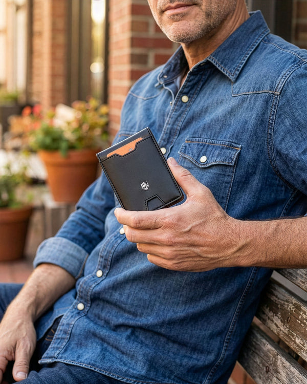 Vyriška plona piniginė, kortelių dėklas su RFID S22