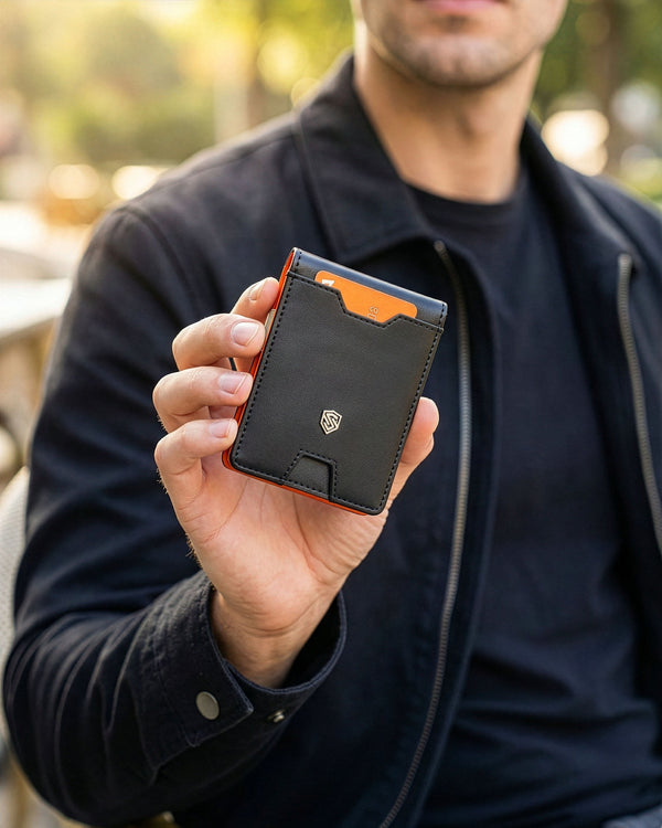 Vyriška plona piniginė, kortelių dėklas su RFID F02 S21