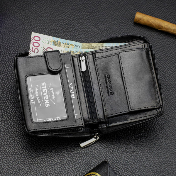 Vyriška vertikali odinė piniginė Stevens S17