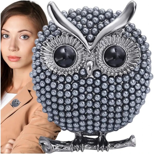 Elegantiška Perlinė Sagė „Pelėda“ – Išminties ir Stiliaus Simbolis