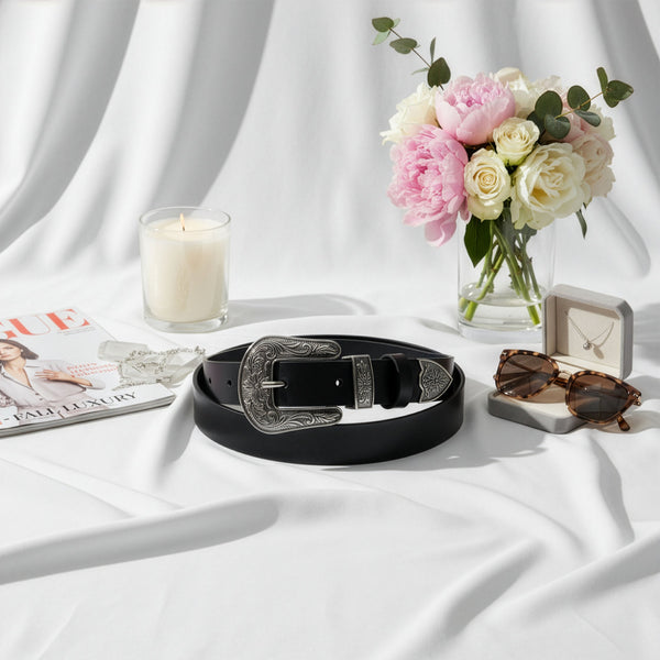 Odinis diržas moterims Stevens Retro Vintage, juodas