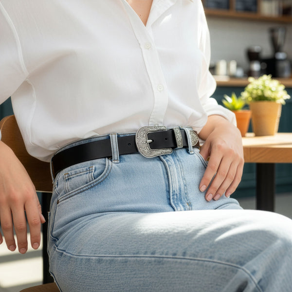 Odinis diržas moterims Stevens Retro Vintage, juodas